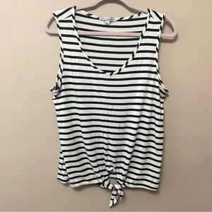 Green Envelope Striped Sleeveless Top
